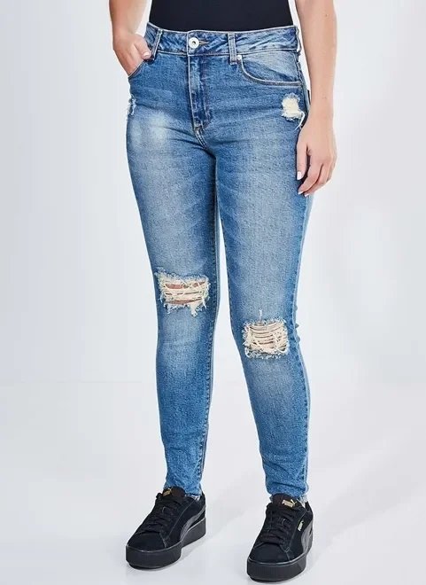 calça jeans skinny cintura média calça jeans skinny cintura média