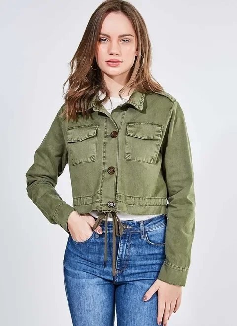 jaqueta em sarja verde musgo jaqueta em sarja verde musgo