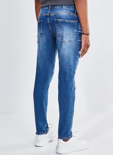 calça jeans skinny masculina com puídos calça jeans skinny masculina com puídos