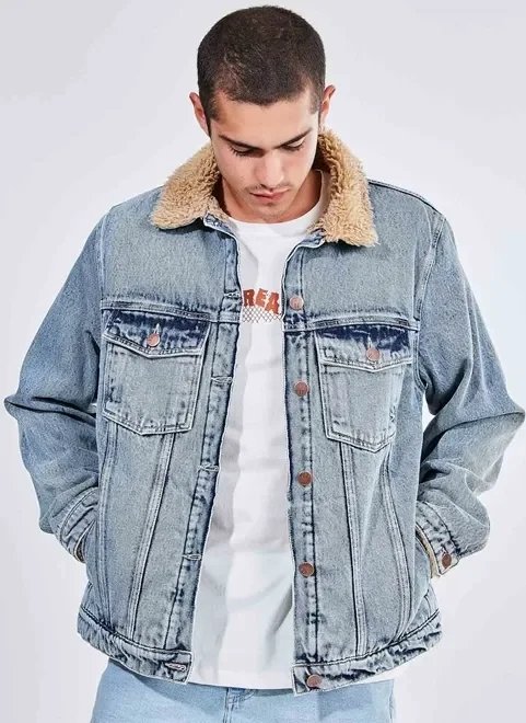 jaqueta jeans oversized com pelinhos jaqueta jeans oversized com pelinhos