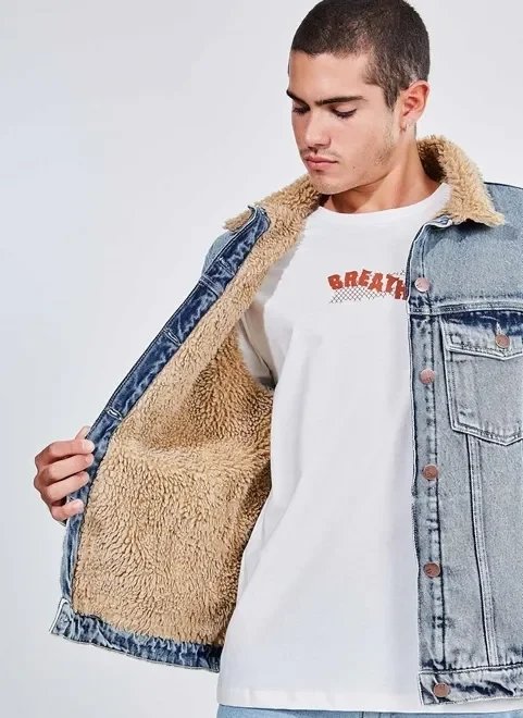 jaqueta jeans oversized com pelinhos jaqueta jeans oversized com pelinhos