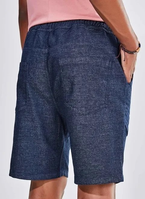 bermuda em jeans escuro bermuda em jeans escuro