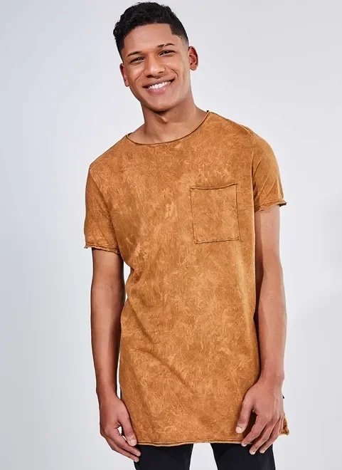 camiseta alongada marmo com bolso camiseta alongada marmo com bolso