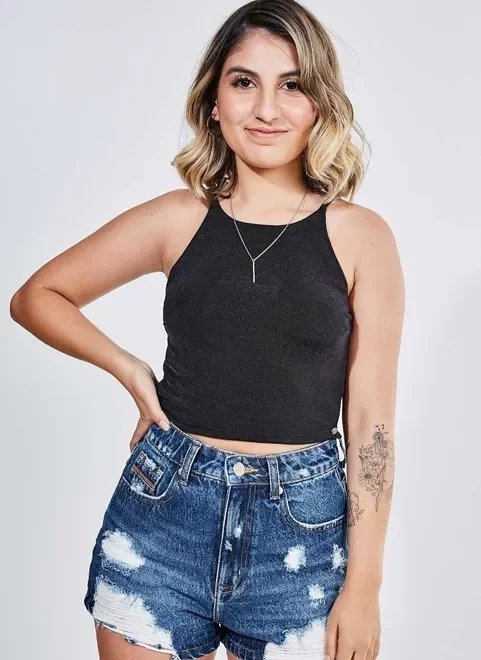 blusinha cropped com brilho blusinha cropped com brilho