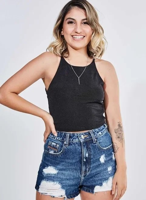 blusinha cropped com brilho blusinha cropped com brilho