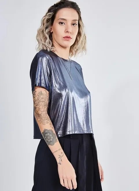 blusa brilho metalizada blusa brilho metalizada