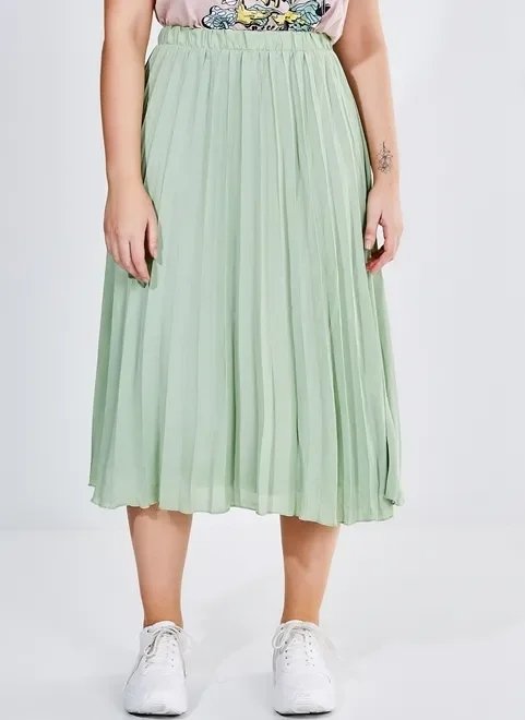 saia midi plissada verde seco saia midi plissada verde seco