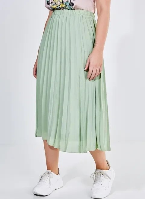 saia midi plissada verde seco saia midi plissada verde seco