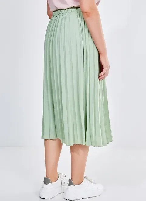 saia midi plissada verde seco saia midi plissada verde seco