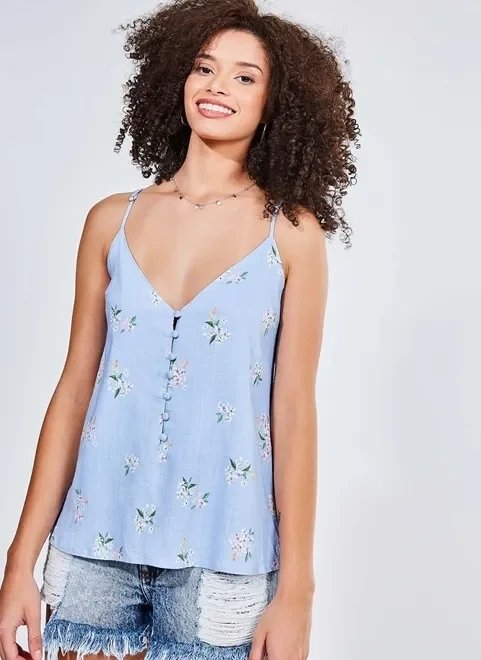 regatinha com estampa floral regatinha com estampa floral