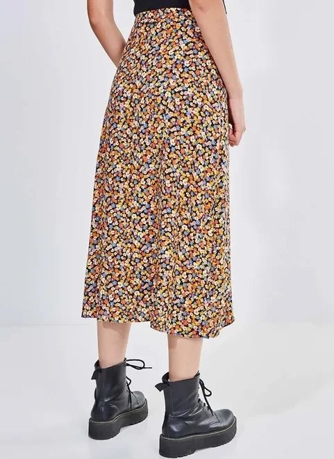 saia midi transpassada estampa floral saia midi transpassada estampa floral