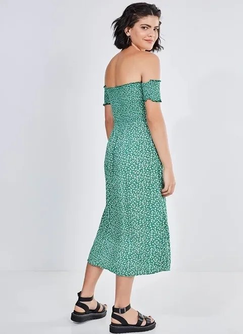 vestido midi verde com estampa floral liberty vestido midi verde com estampa floral liberty