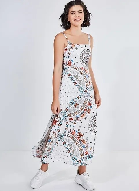 vestido branco longo estampa borboletas vestido branco longo estampa borboletas