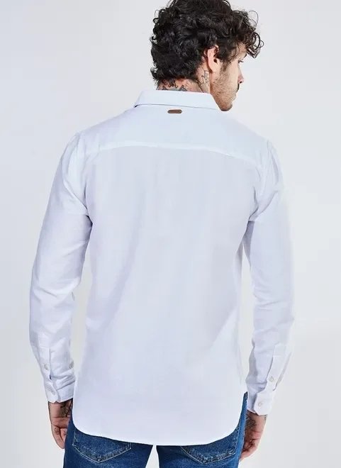 camisa manga longa branca com bolsinho camisa manga longa branca com bolsinho