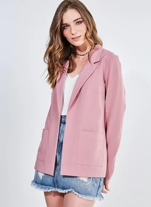 blazer básico alongado rose blazer básico alongado rose