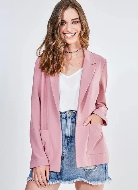 blazer básico alongado rose blazer básico alongado rose
