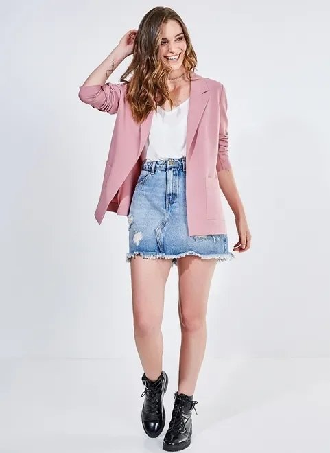 blazer básico alongado rose blazer básico alongado rose