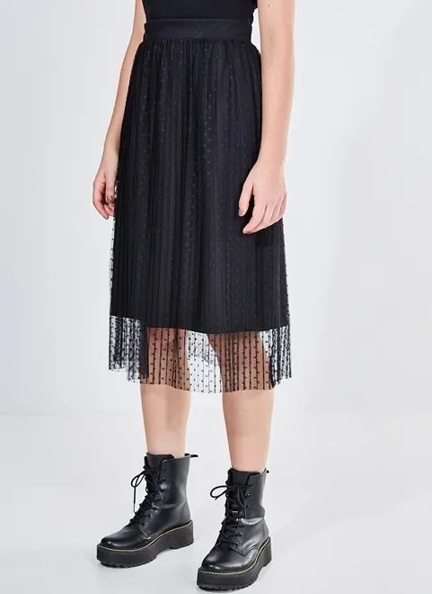 saia midi em tule poá saia midi em tule poá