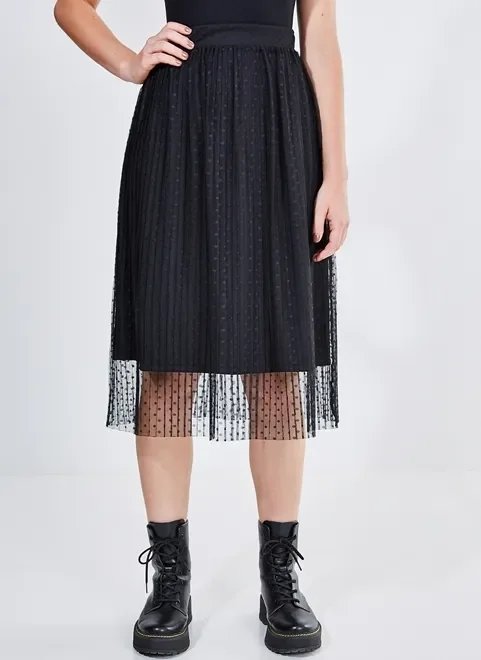 saia midi em tule poá saia midi em tule poá