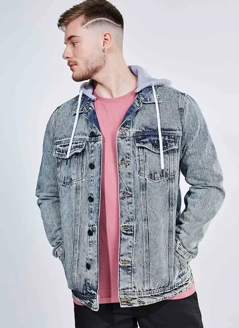 jaqueta jeans com capuz em moletom jaqueta jeans com capuz em moletom