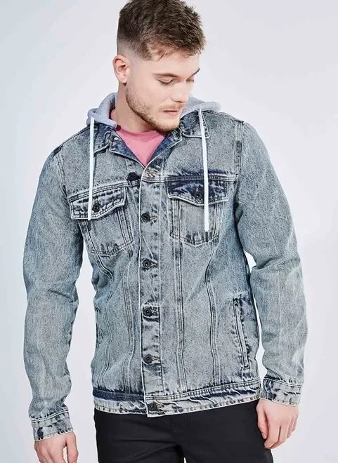 jaqueta jeans com capuz em moletom jaqueta jeans com capuz em moletom
