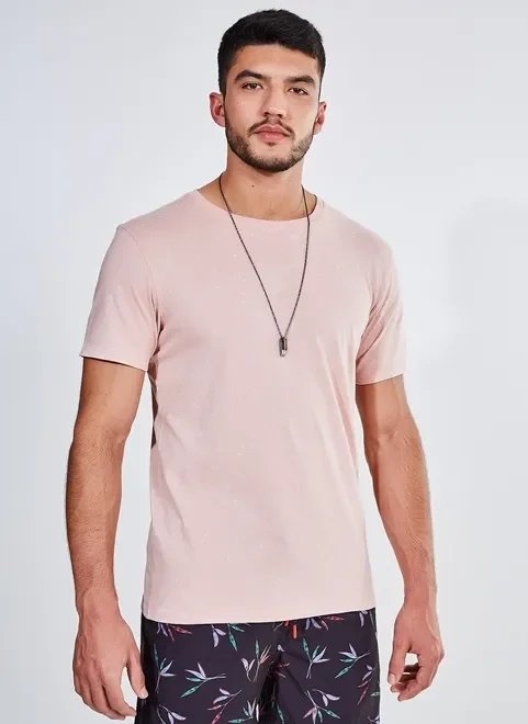 camiseta rose em malha marmorizada camiseta rose em malha marmorizada