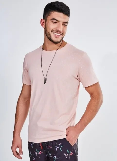 camiseta rose em malha marmorizada camiseta rose em malha marmorizada