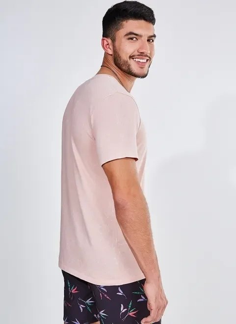 camiseta rose em malha marmorizada camiseta rose em malha marmorizada
