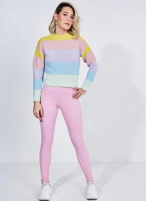 blusa listrada em tricô candy color blusa listrada em tricô candy color