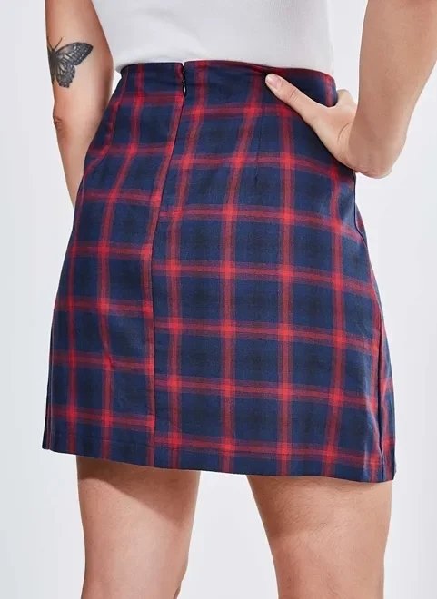 saia xadrez azul e vermelha saia xadrez azul e vermelha