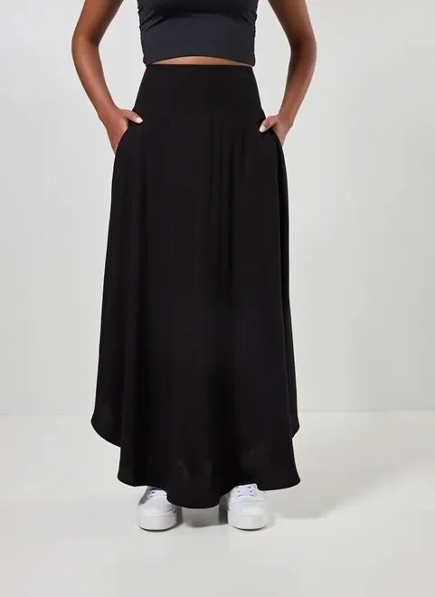 saia longa com bolsos saia longa com bolsos