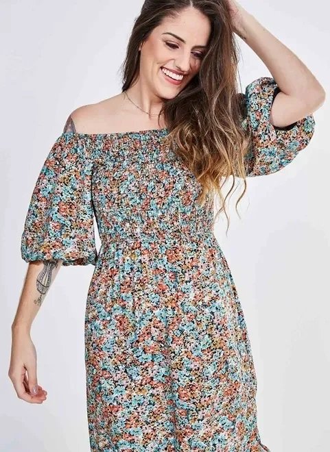 vestido midi estampa floral vestido midi estampa floral