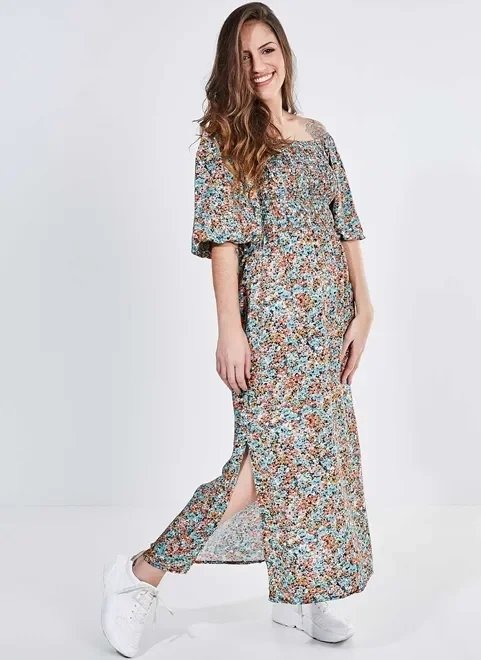 vestido midi estampa floral vestido midi estampa floral