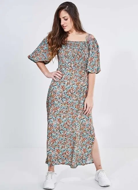 vestido midi estampa floral vestido midi estampa floral