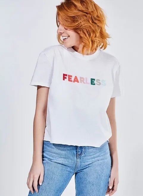 blusa cropped bordado colorido fearless blusa cropped bordado colorido fearless