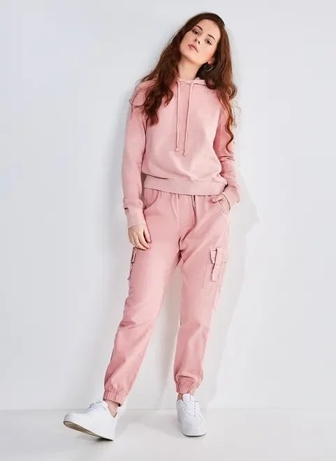 blusão em moletom canguru rose blusão em moletom canguru rose