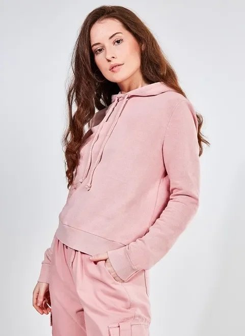 blusão em moletom canguru rose blusão em moletom canguru rose