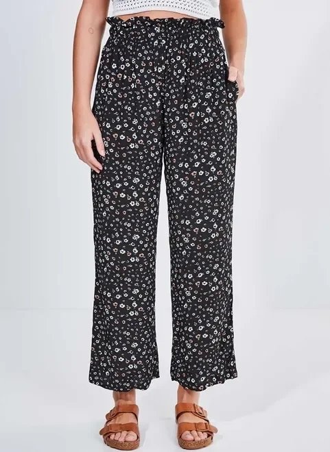 calça estampa floral elástico cintura calça estampa floral elástico cintura