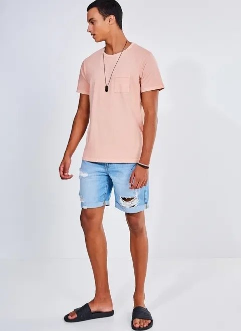 camiseta estonada com bolsinho camiseta estonada com bolsinho