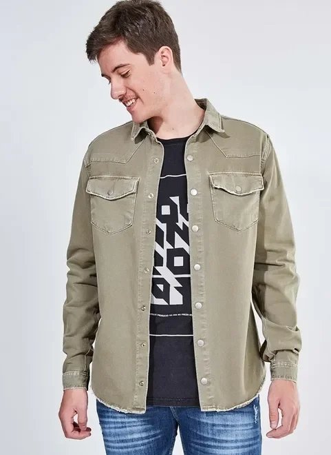 camisa overshirt verde musgo camisa overshirt verde musgo