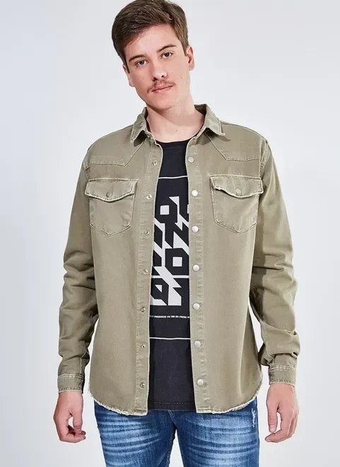 camisa overshirt verde musgo camisa overshirt verde musgo