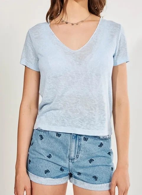 blusa básica em malha flamê blusa básica em malha flamê