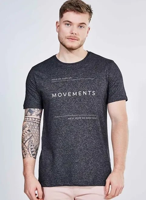camiseta em malha mescla movements camiseta em malha mescla movements