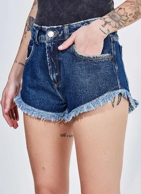 short micro em jeans escuro short micro em jeans escuro