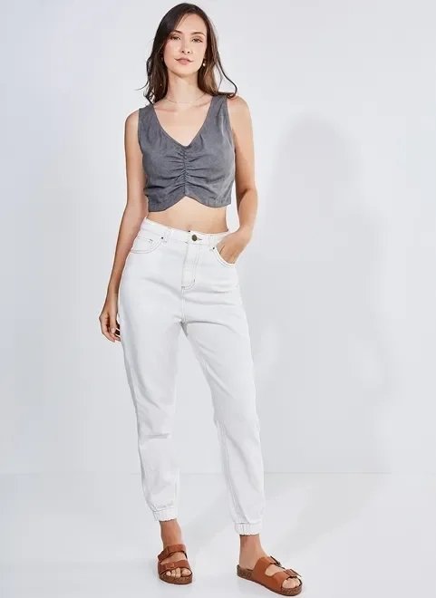 blusa cropped estonada com detalhe no decote blusa cropped estonada com detalhe no decote