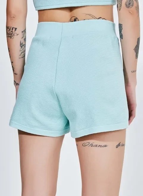 short cintura alta em tricô verde candy short cintura alta em tricô verde candy
