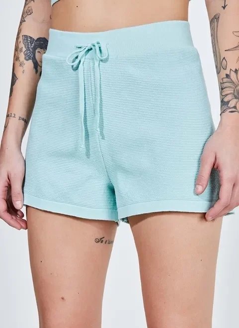short cintura alta em tricô verde candy short cintura alta em tricô verde candy