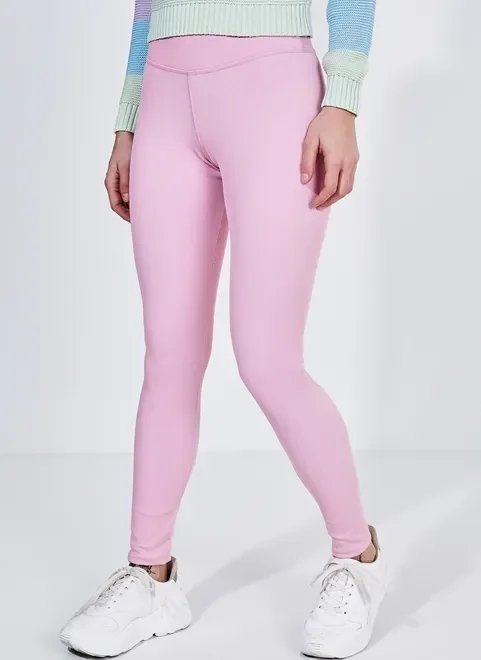 calça legging em malha rosa chiclete calça legging em malha rosa chiclete