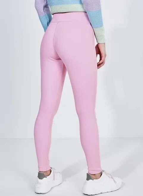 calça legging em malha rosa chiclete calça legging em malha rosa chiclete