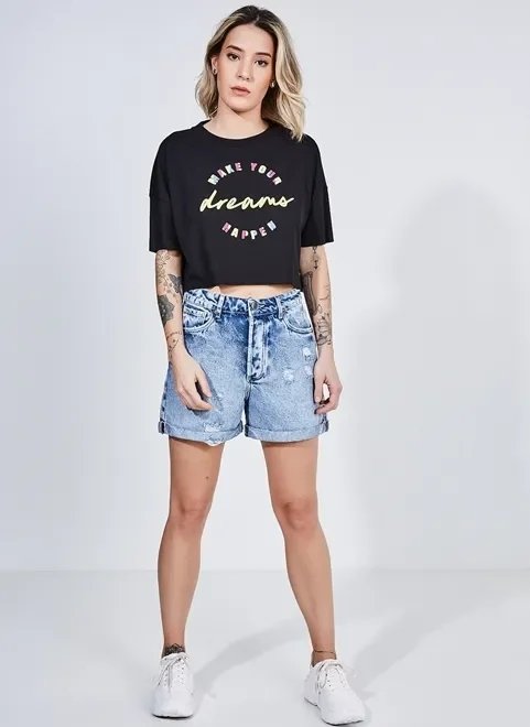 blusa cropped em malha texturizada dreams blusa cropped em malha texturizada dreams